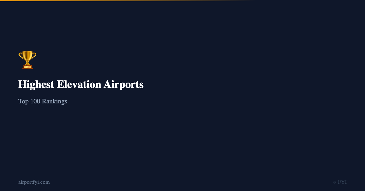 Highest Elevation Airports (2026) — AirportFYI
